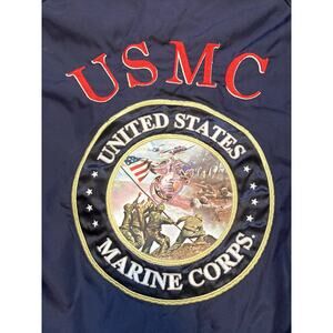 USMC  Marines jacket reversible mens military red fleece blue veteran XL
